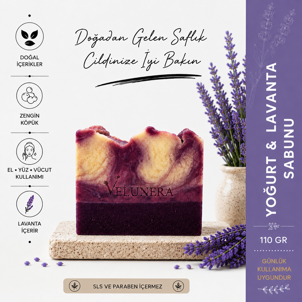 Velunera Yoğurt & Lavanta Sabunu 110 g